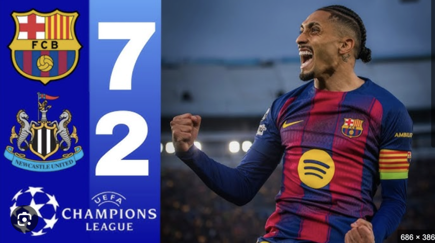 Barcelona Thrash Newcastle 7:2 to Reach Champions League Quarterfinals - Photo Credit : Softfootball Media