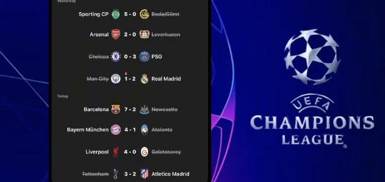 25/26 Champions league round of 16 second leg results - Photo Credit : Softfootball Media
