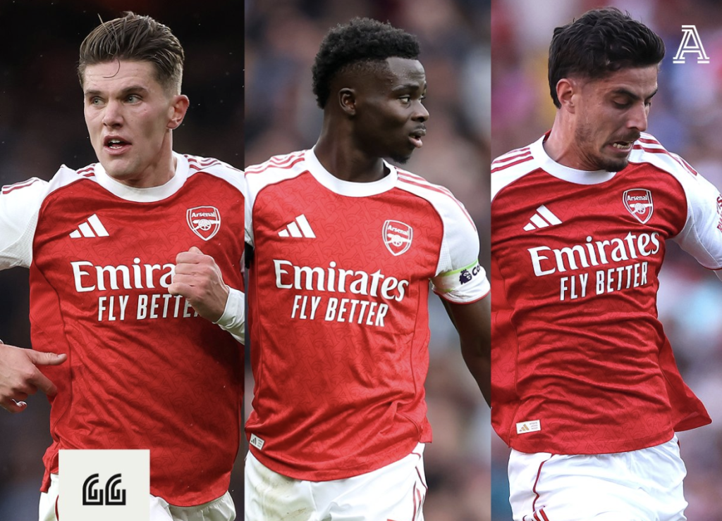 Viktor Gyökeres, Bukayo Saka and Kai Havertz - Photo Credit : 
The Athletic, X