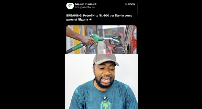 Football Content Creator, "beyond the match" Criticises Nigerian Government Over Rising Fuel Costs - Photo Credit : Beyond the Match, Youtube