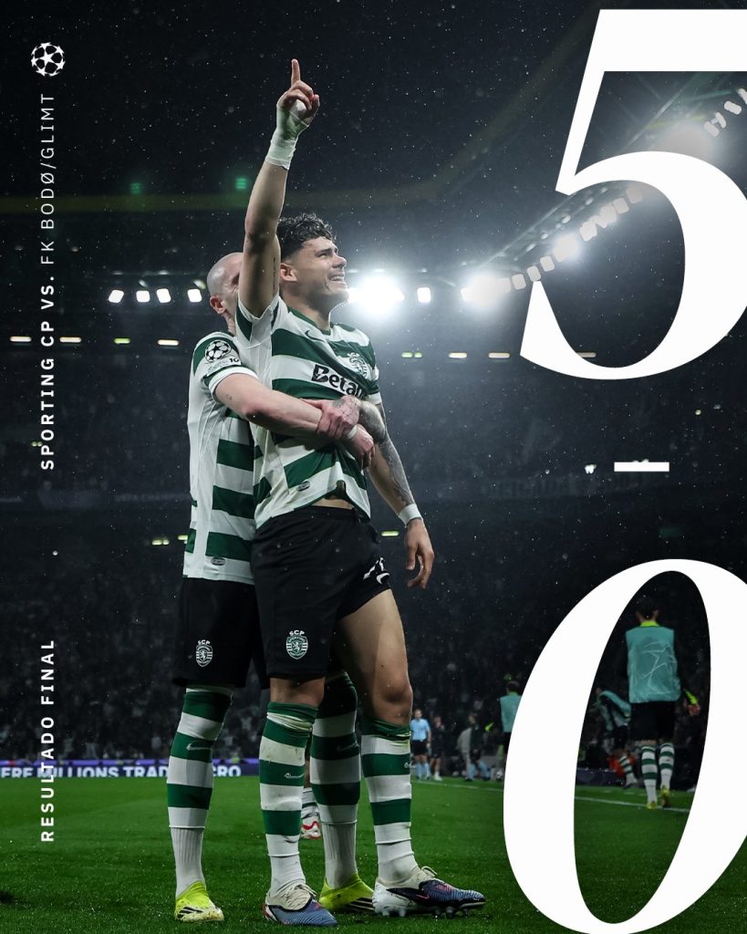 Sporting CP, complete a remarkable remontada, defeating Bodø:Glimt 5-0 in the second leg after losing 3-0 in the first leg - Photo Credit : Sporting CP, X