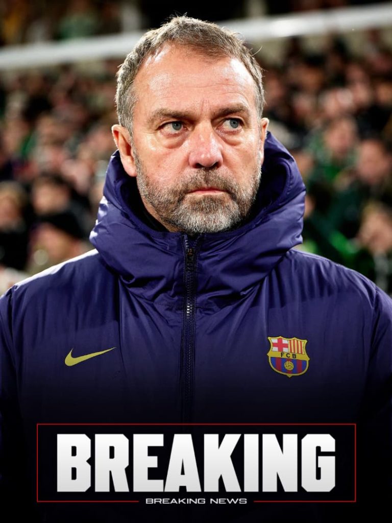 Hansi Flick, set to sign new deal at Barcelona valid until June 2028.  (Photo credit: Fabrizio Romano media)