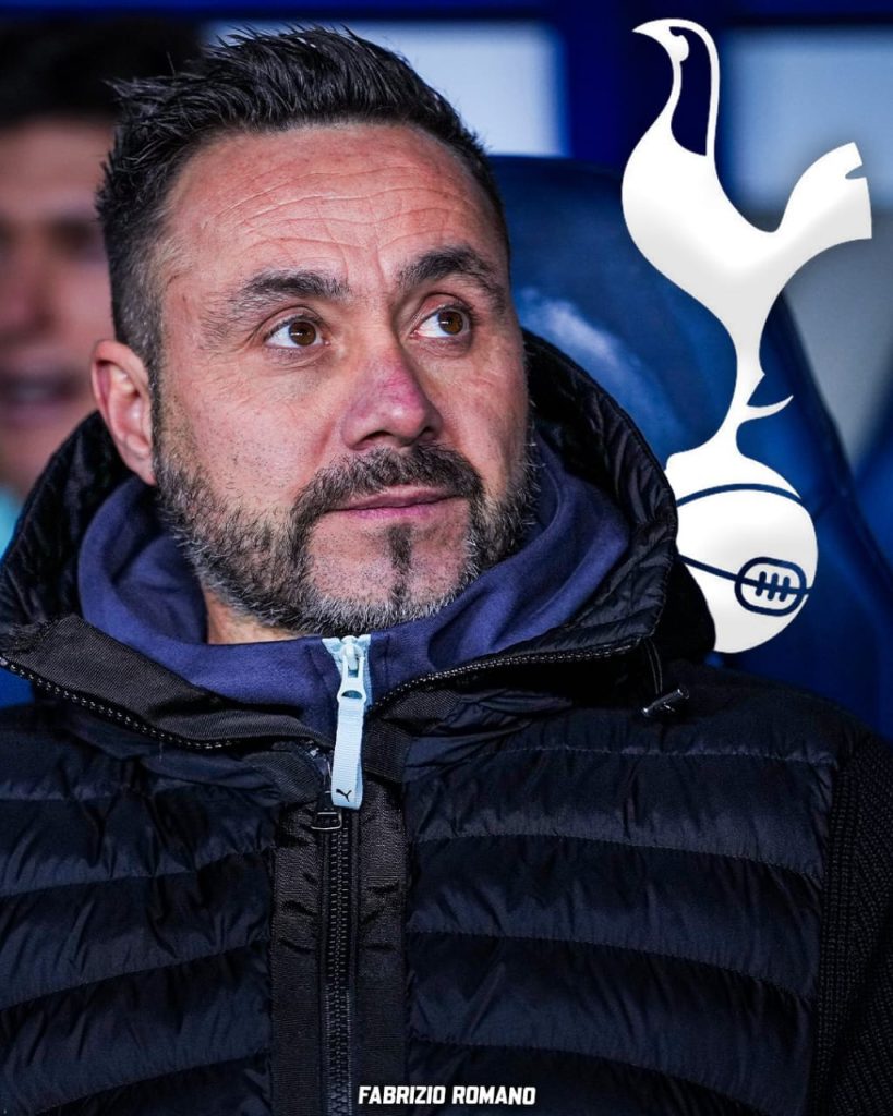 Tottenham are pushing for Roberto De Zerbi (Photo credit: Fabrizio Romano via x)