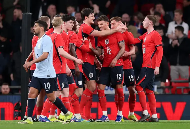 England 1-1 uruguay. (photo credit: hayters tv media)