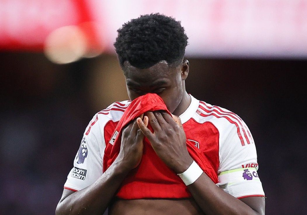 Bukayo Saka is OUT (photo credit: Fabrizio via x)