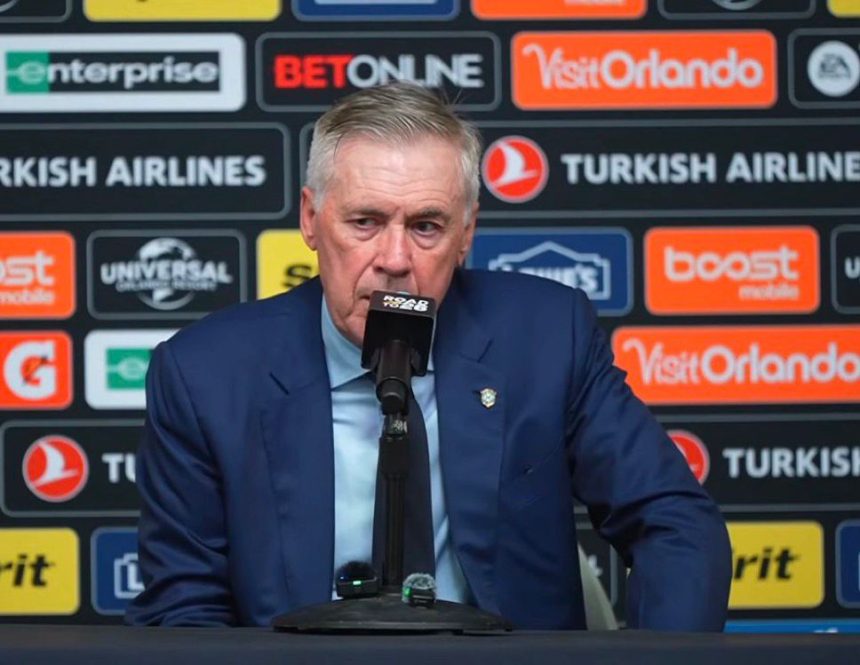 Carlo Ancelotti (photo credit: Fabrizio Romano via x)