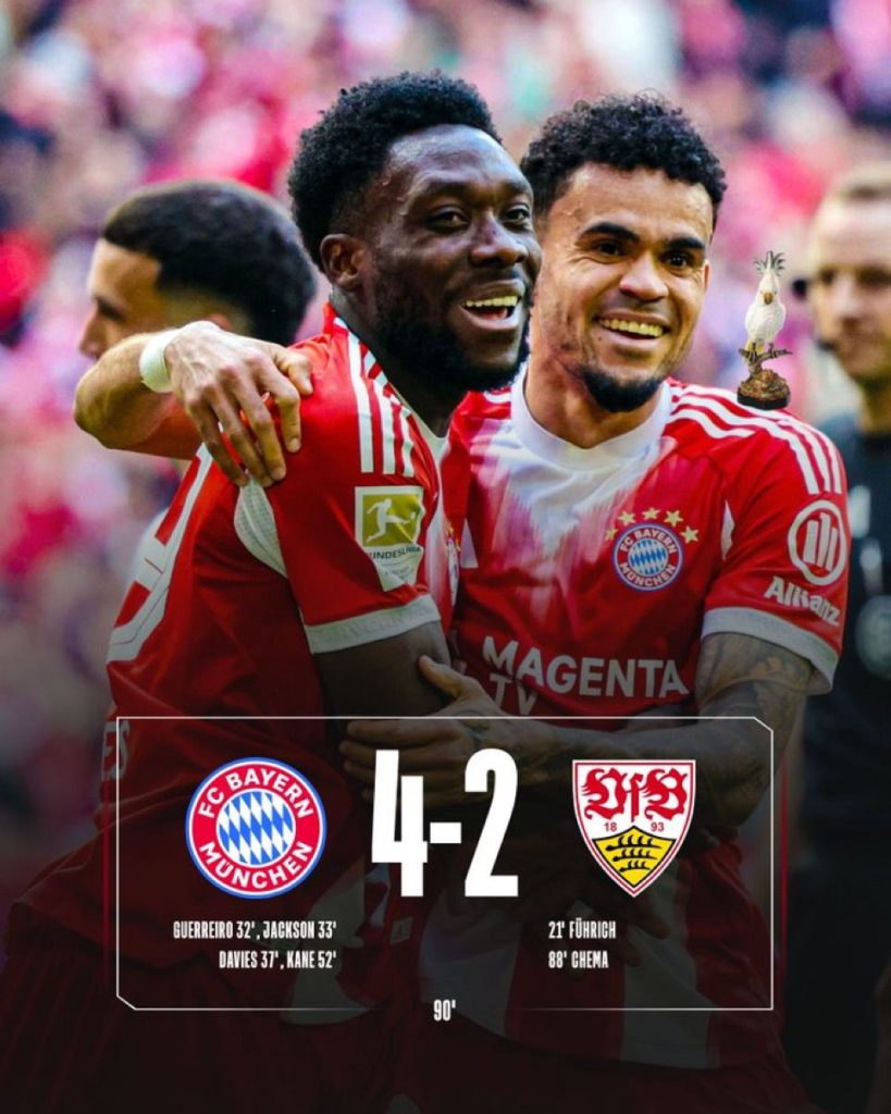 Bayern Munich 4-2 win over VfB Stuttgart (photo credit: Bayern Munich on x)