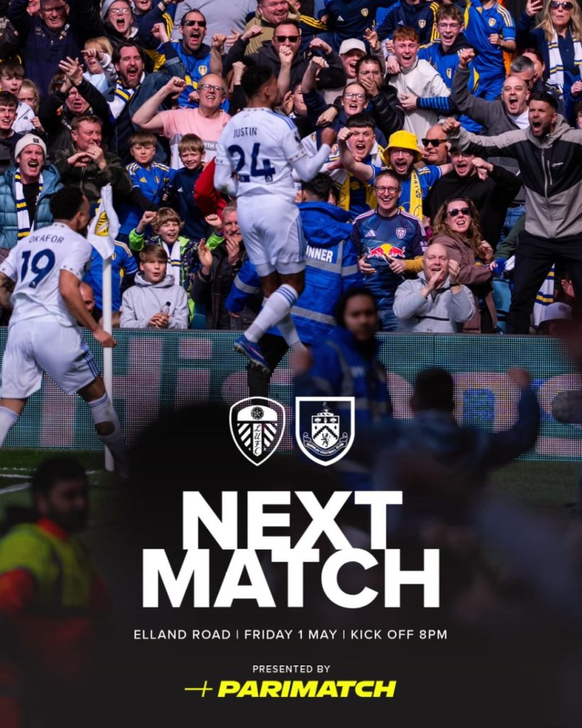 Leeds United next match vs Burnley (photo credit: Leeds United media)