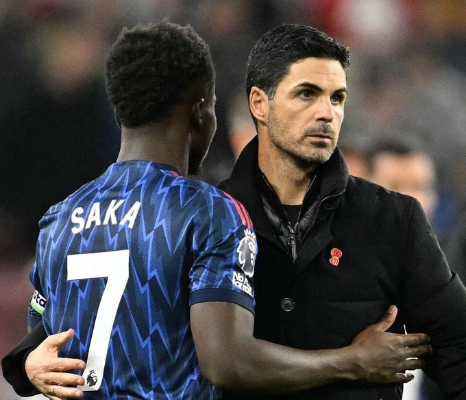 saka and arteta. (photo credit: fabrizio romano via x )
