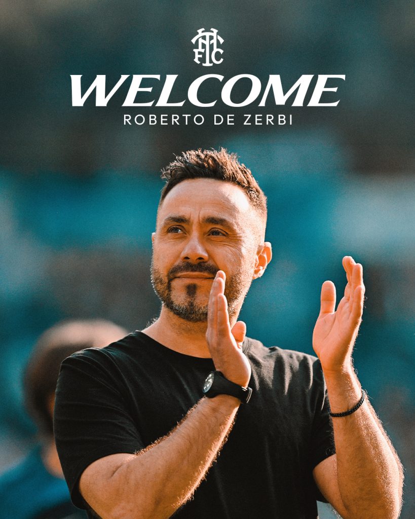 Roberto De Zerbi signs in as new Tottenham coach- Photo credit: Fabrizio Romano via X