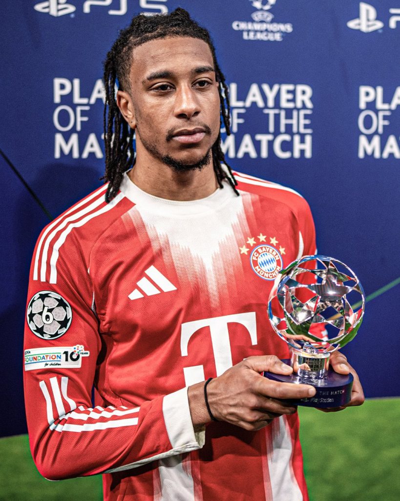 Michael Olise named UEFA Man of the Match- Photo credit: Fabrizio Romano via X