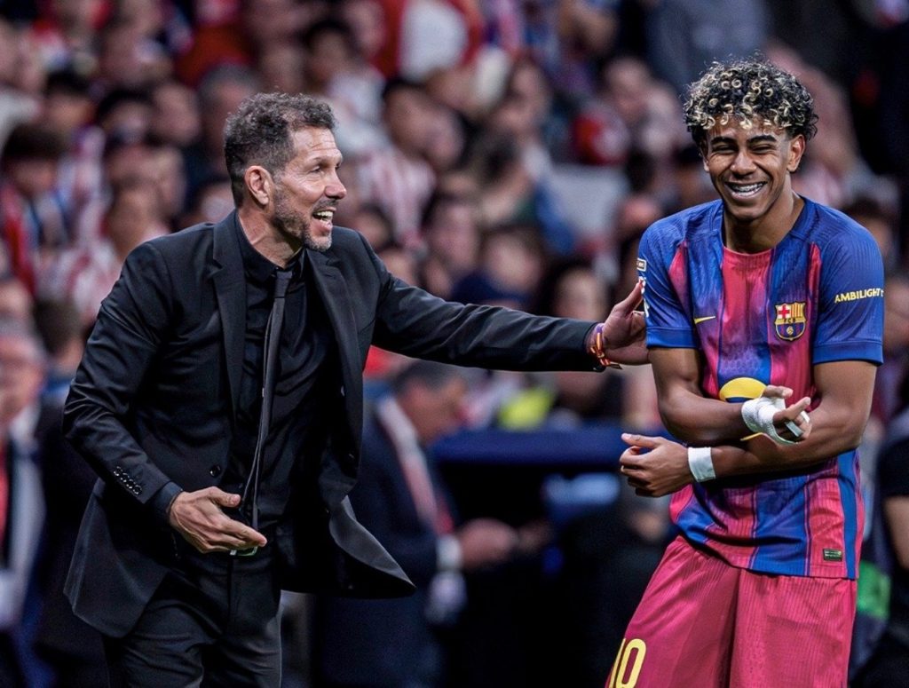 Diego Simeone and Barcelona's Lamine Yamal- Photo credit: Fabrizio Romano via X 