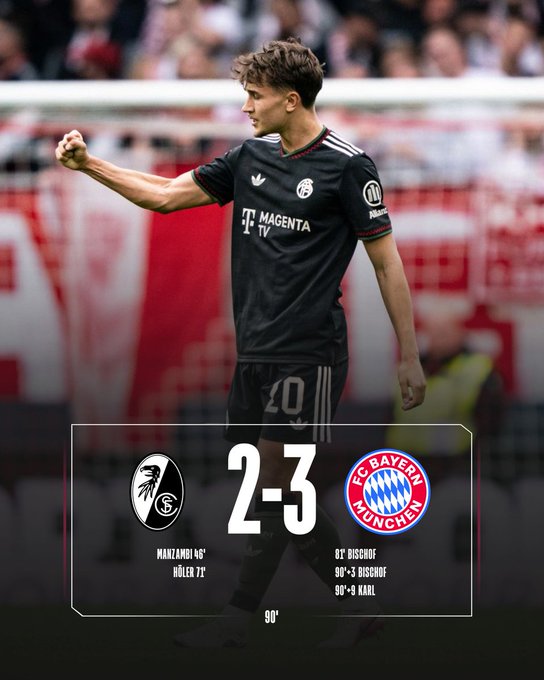 freiburg 2-3 bayern munich. (photo credit: bayern munich via x)
