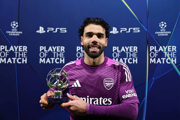 David Raya wins UEFA Man of the Match Award