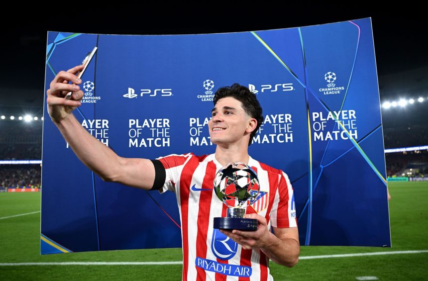 Julian Alvarez wins UEFA man of the match- Photo credit: Fabrizio Romano via X