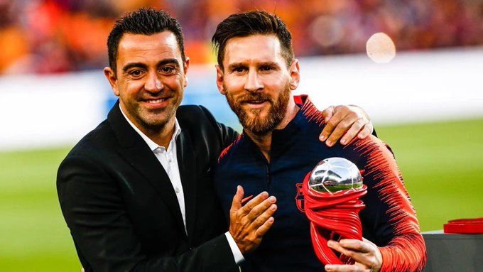 Lionel Messi and Xavi (Photo credit: Fabrizio Romano x)