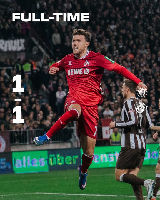 St pauli 1-1 Cologne. (photo credit: fc cologne via x)