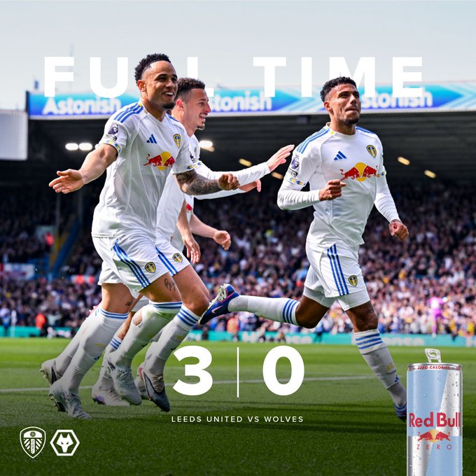 leeds united 3-0 wolves. (photo credit: leeds united via x)
