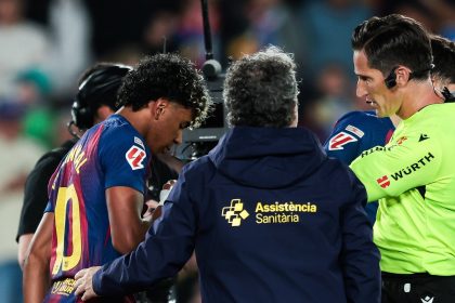 Lamine Yamal suffers a hamstring injury- Photo credit: Fabrizio Romano via X