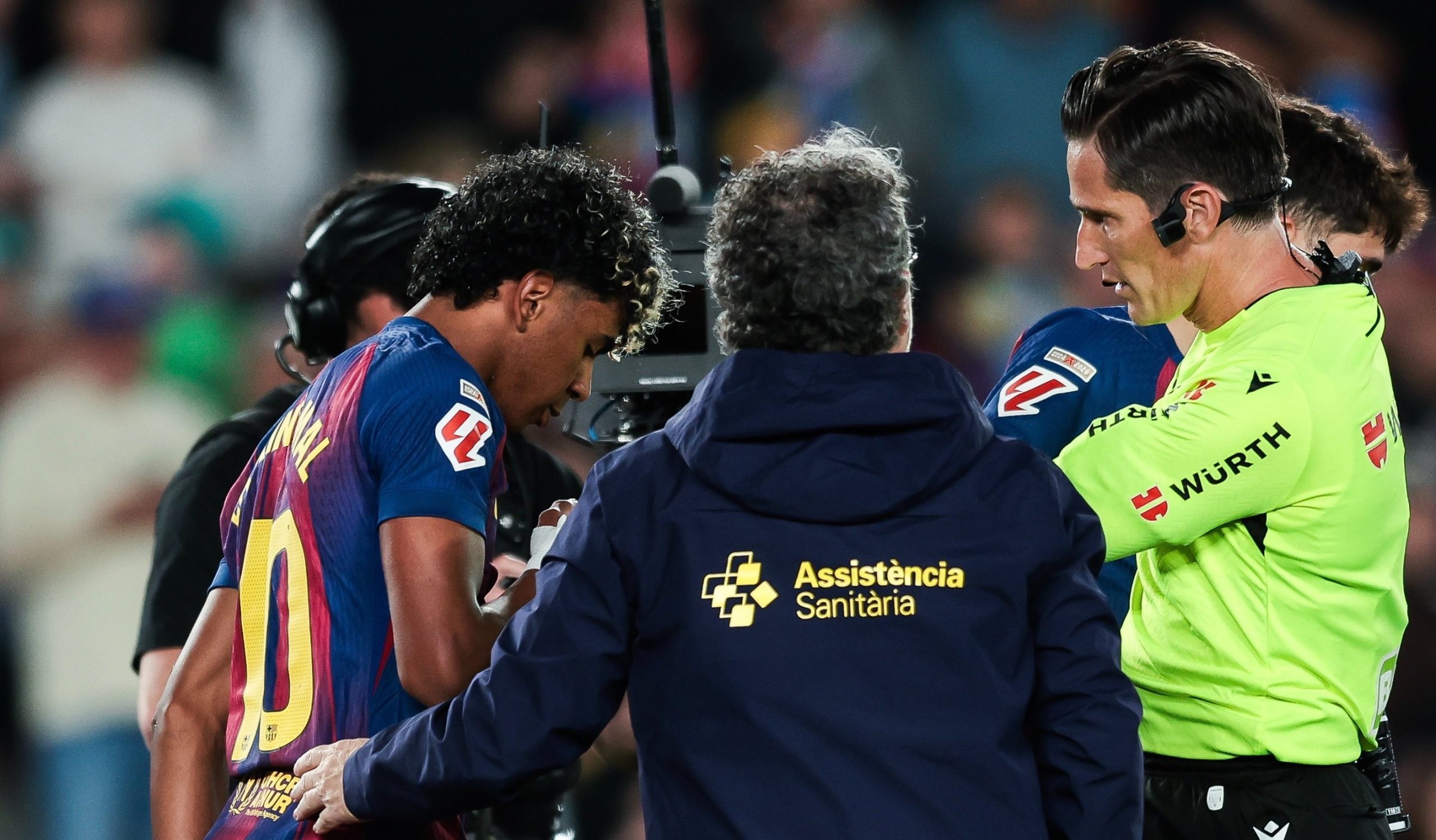 Lamine Yamal suffers a hamstring injury- Photo credit: Fabrizio Romano via X