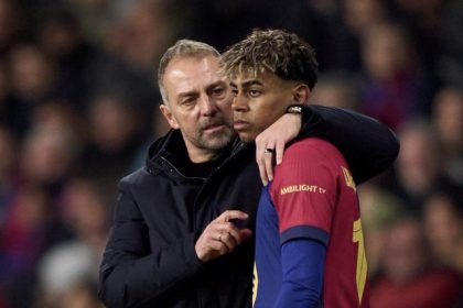 Hansi Flick and Lamine Yamal- Photo credit: barcablaugranes