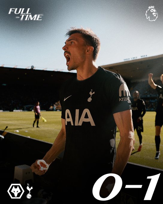 Wolves 0-1 tottenham. (photo credit: tottenham via x)