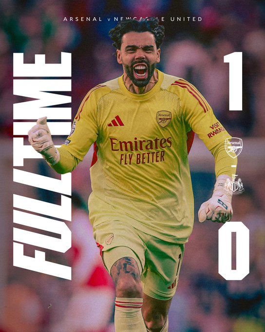 Arsenal 1-0 newcastle united. (photo credit: arsenal via x)