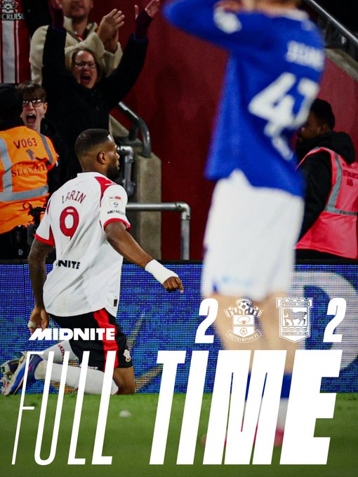 Southampton 2-2 Ipswich (Photo credit: Southampton fc via X)