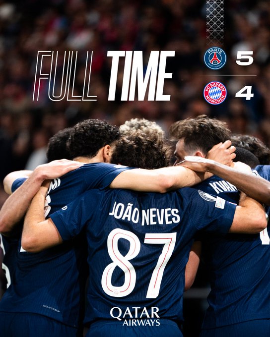 PSG 5-4 Bayern (Photo credit: Paris Saint German via X)