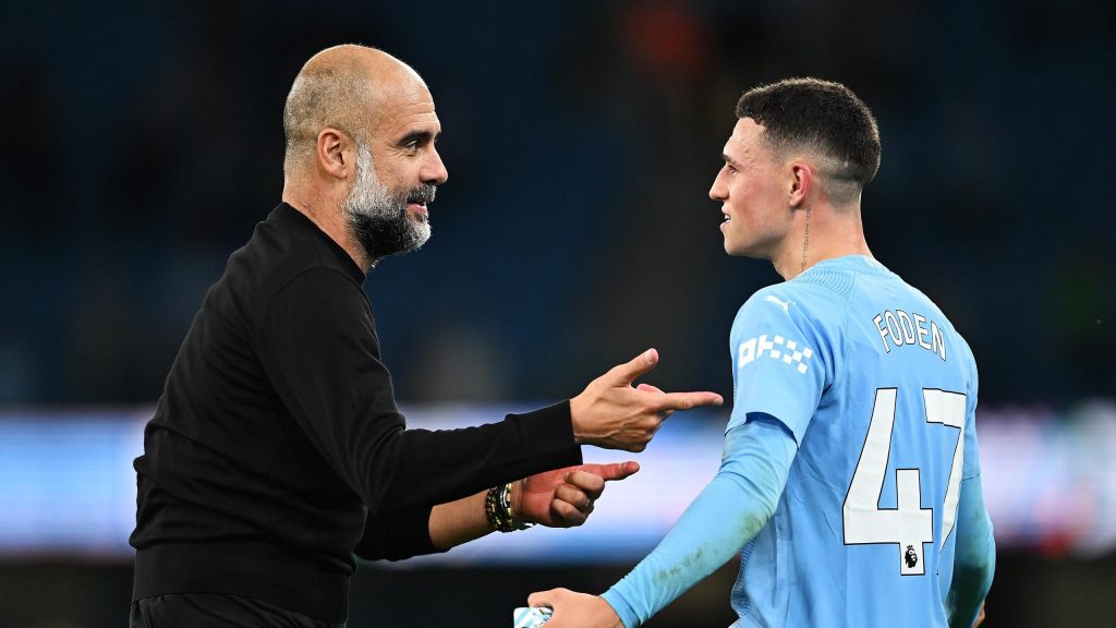 Pep Guardiola and Foden - Photo Credit : TNT Sports