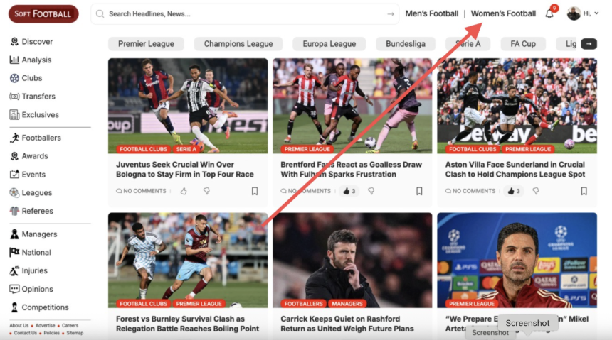 Softfootball Expands Coverage to Women’s Football With New Website Update - Photo credit : Softfootball Media