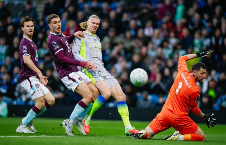 Haaland scores against Burnley (photo credit: Manchester City via x)