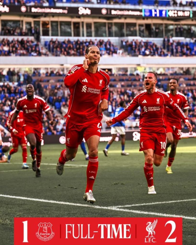Liverpool FC secured a dramatic 2–1 victory over Everton FC (photo credit: Liverpool media)
