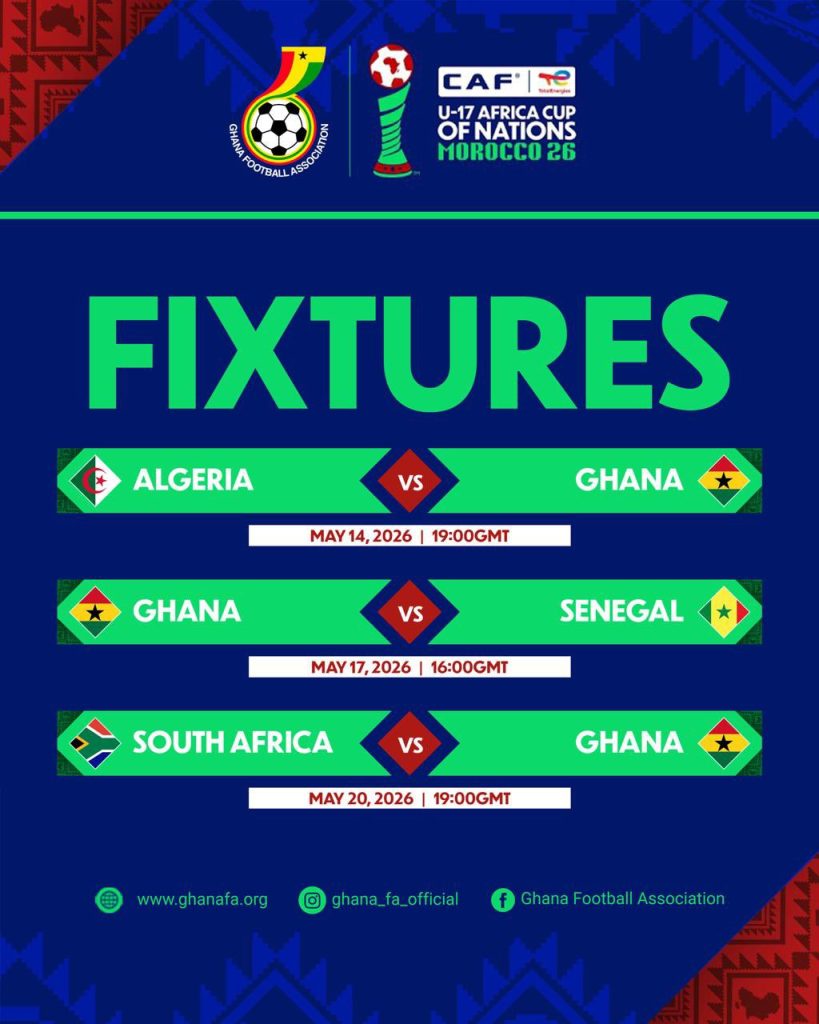 Ghana Face Tough AFCON U-17 Draw (photo credit: Ghana federation via x)