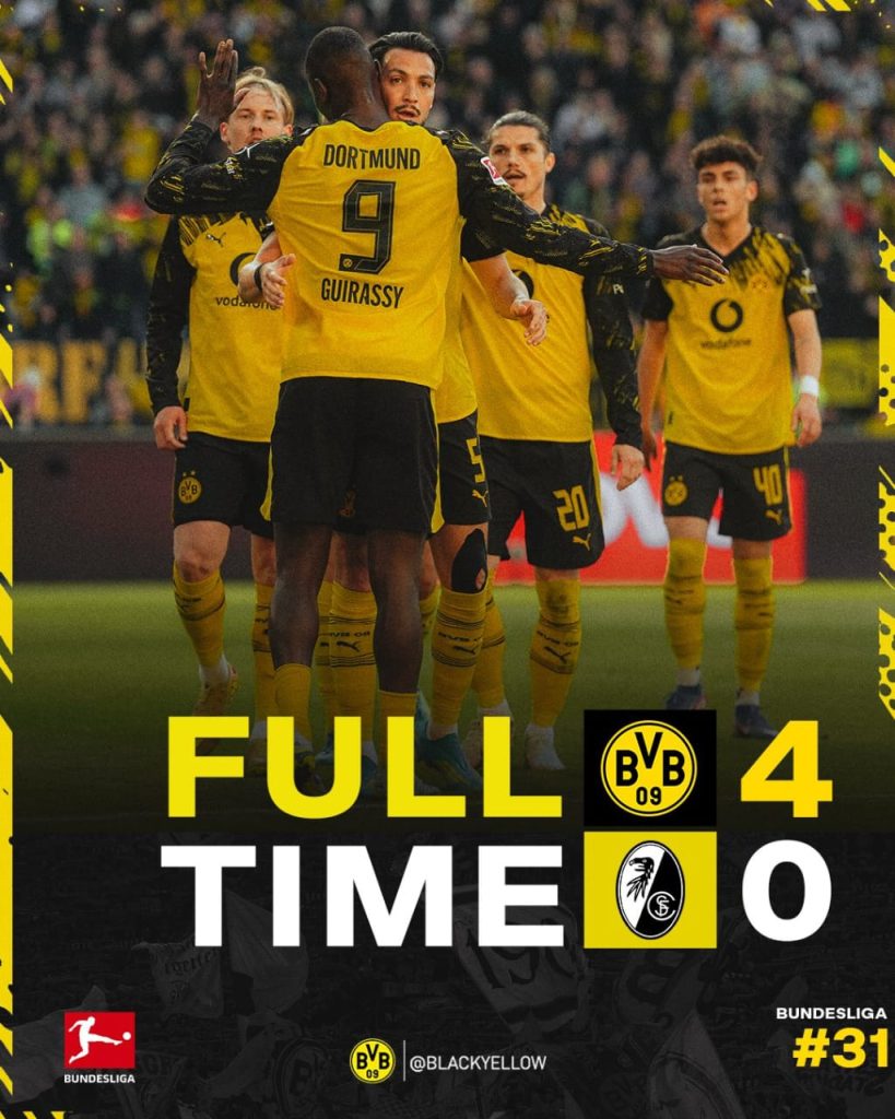 Dortmund beat Freiburg 4-0 (photo credit: Dortmund media)