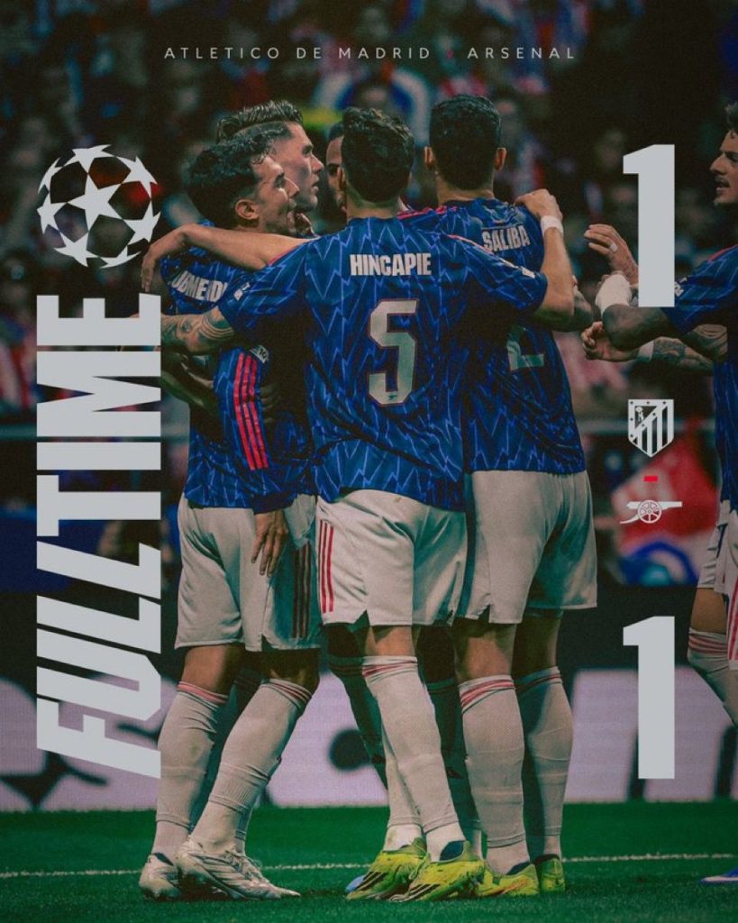 Atletico Madrid 1-1 arsenal (photo credit: Arsenal media)