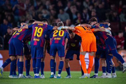 Barcelona players (photo credit: Barcelona media)