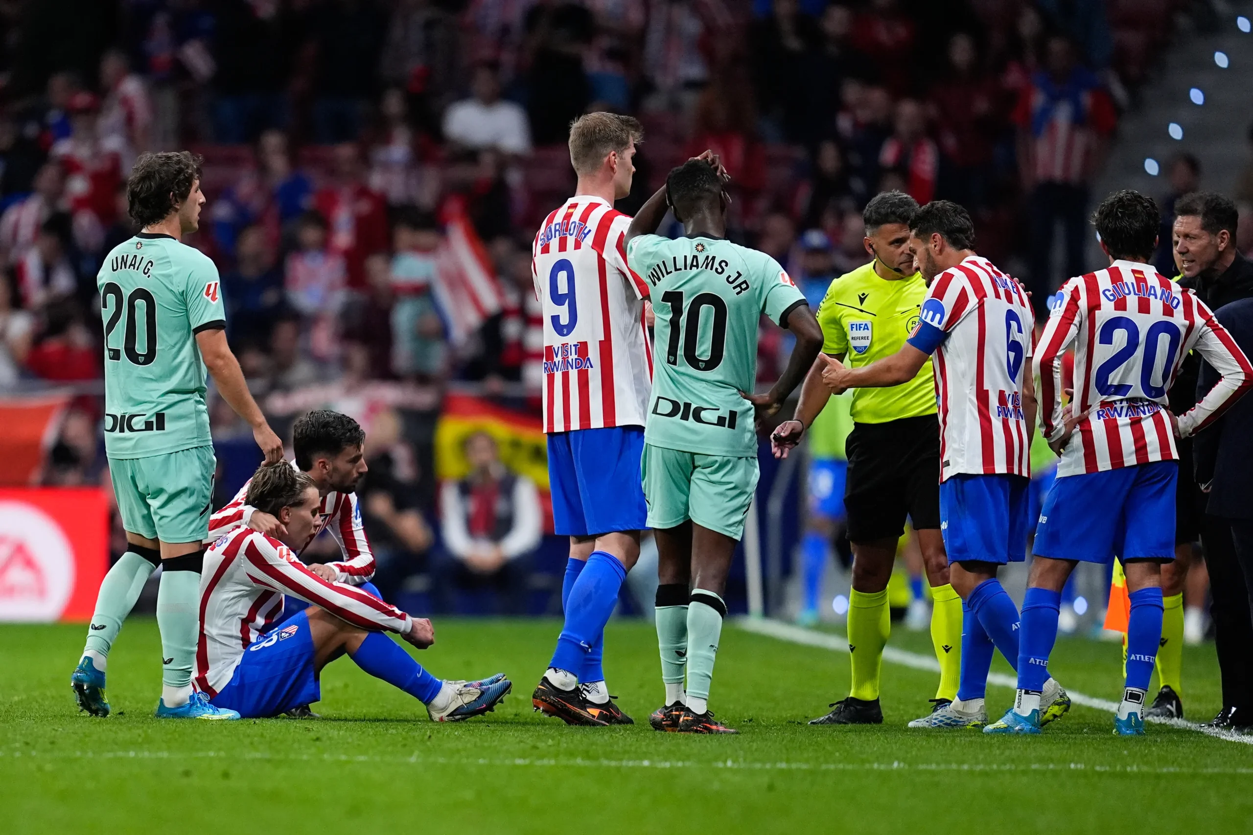 Pablo Barrios suffers muscle injury during Atlético’s 3–2 La Liga win over Athletic Club Bilbao- Photo credit: Athletico madrid media