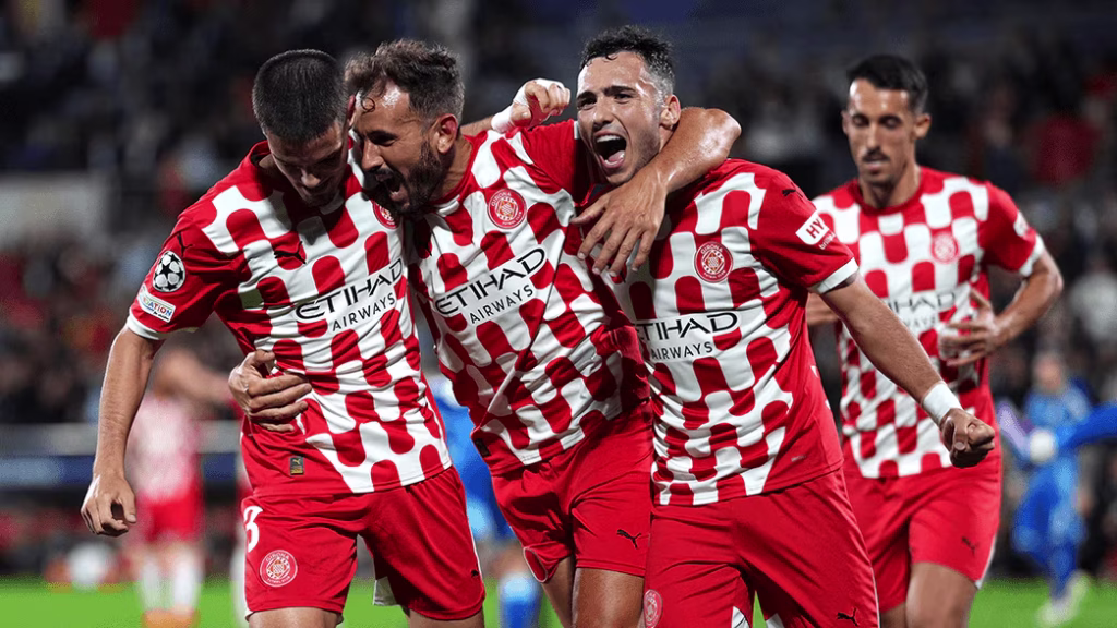 Girona celebrating. (photo credit: GIRONA MEDIA)