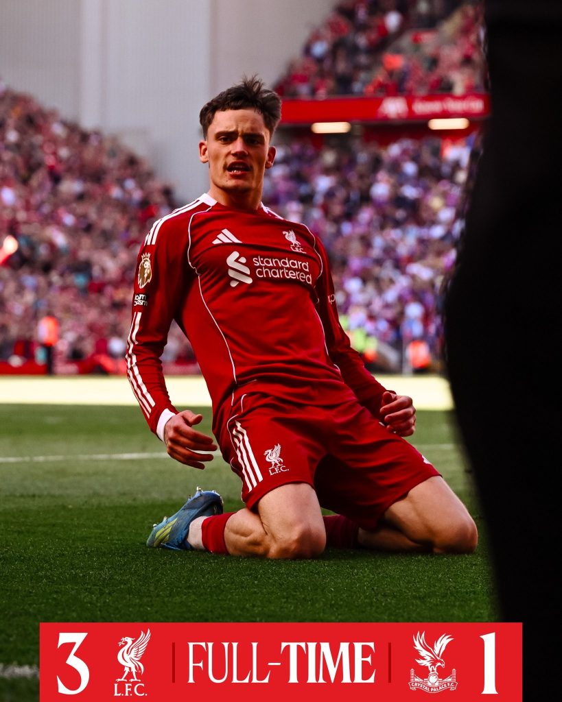 liverpool 3-1 crystal palace. (photo credit: liverpool via x)