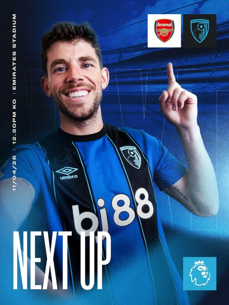 Arsenal vs Bournemouth. (Photo credit: Bournemouth via x)