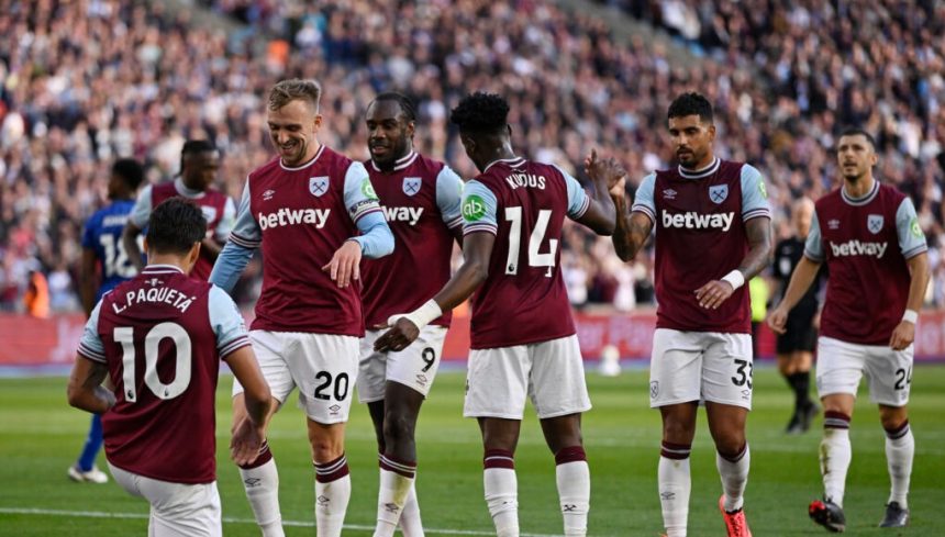 Westham united celebrating a goal. (photo credit: BBC media)