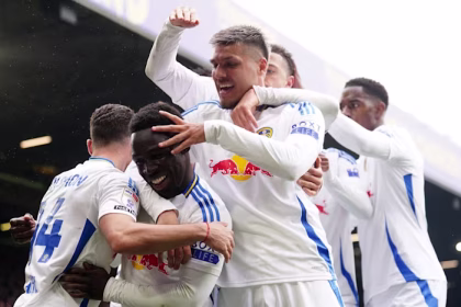 Leeds united celebrating. (photo credit: ITV media)