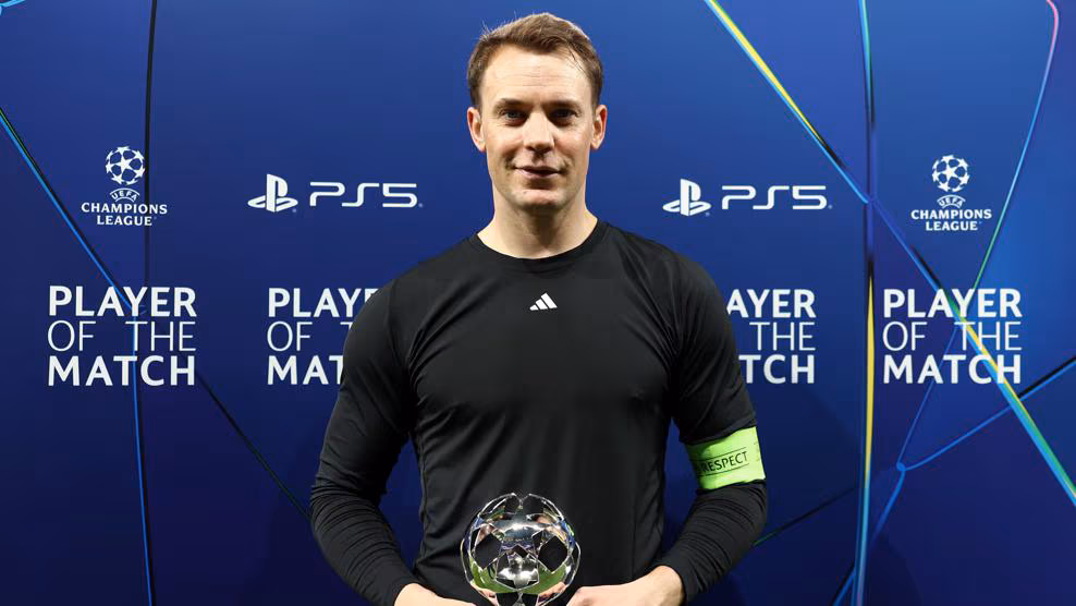 Manuel Neuer named UEFA Man of the Match at 40- Photo credit: UEFA media