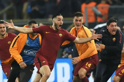 AS roma celebrating. (photo credit: the week media)