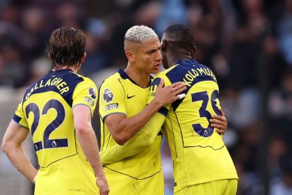 Spurs out the relegation zone after a massive 2-1 win at Aston Villa. (photo credit: Ben Jacobs via x)
