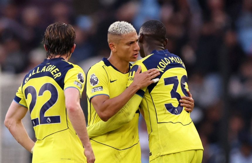 Spurs out the relegation zone after a massive 2-1 win at Aston Villa. (photo credit: Ben Jacobs via x)