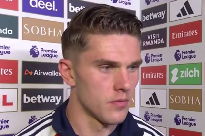 Gyokeres in a apress conference. (photo credit: mirror media)