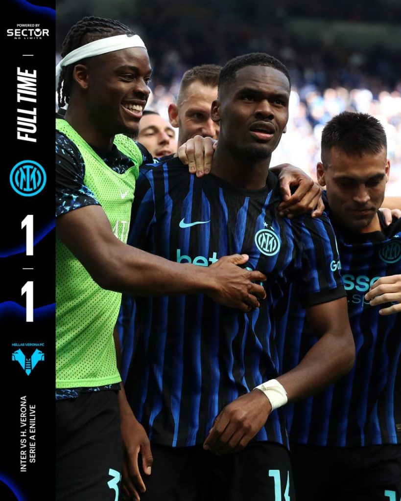 Inter Milan draw 1-1 against Verona (Photo credit: Inter Milan media)