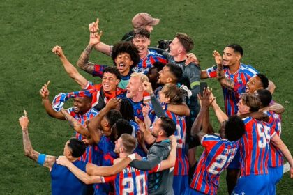 Crystal palace players celebrating (Photo credit: Crystal palace media)
